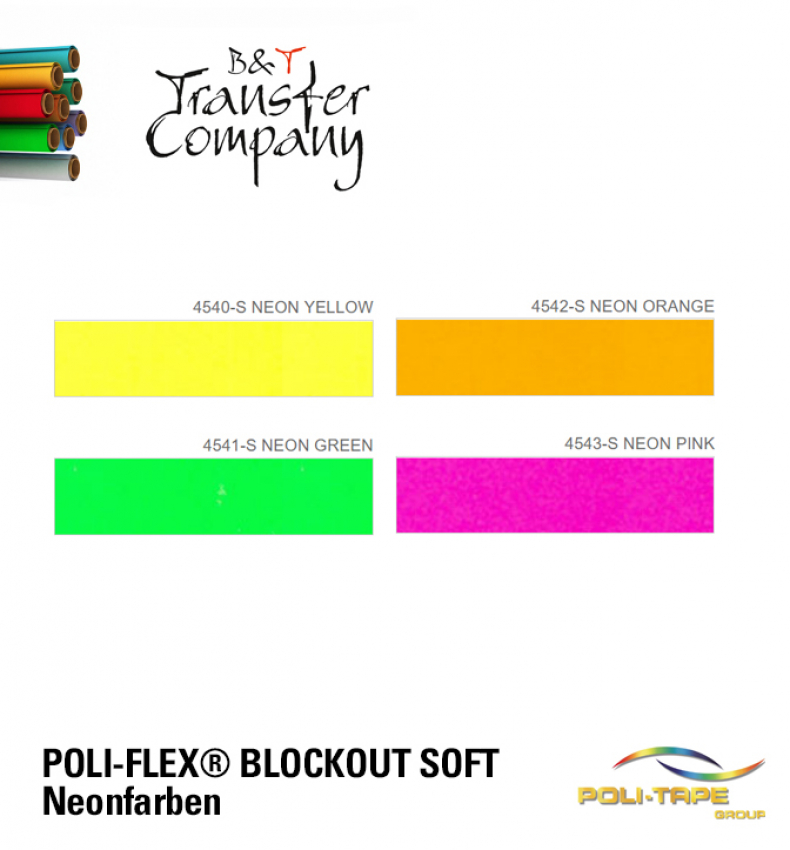 Abverkauf Aktionspreis aus Lager Rosbach - POLI-FLEX BLOCKOUT SOFT - 4541-S NEON GREEN - Meterware - 50 cm Breite
