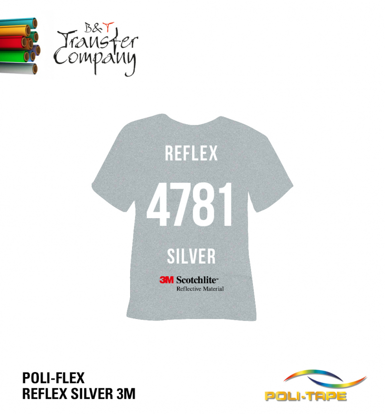 POLI-FLEX REFLEX SILVER 3M - Meterware, 50 cm Breite